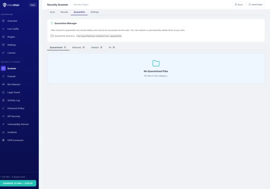 Quarantine — Quarantined files management