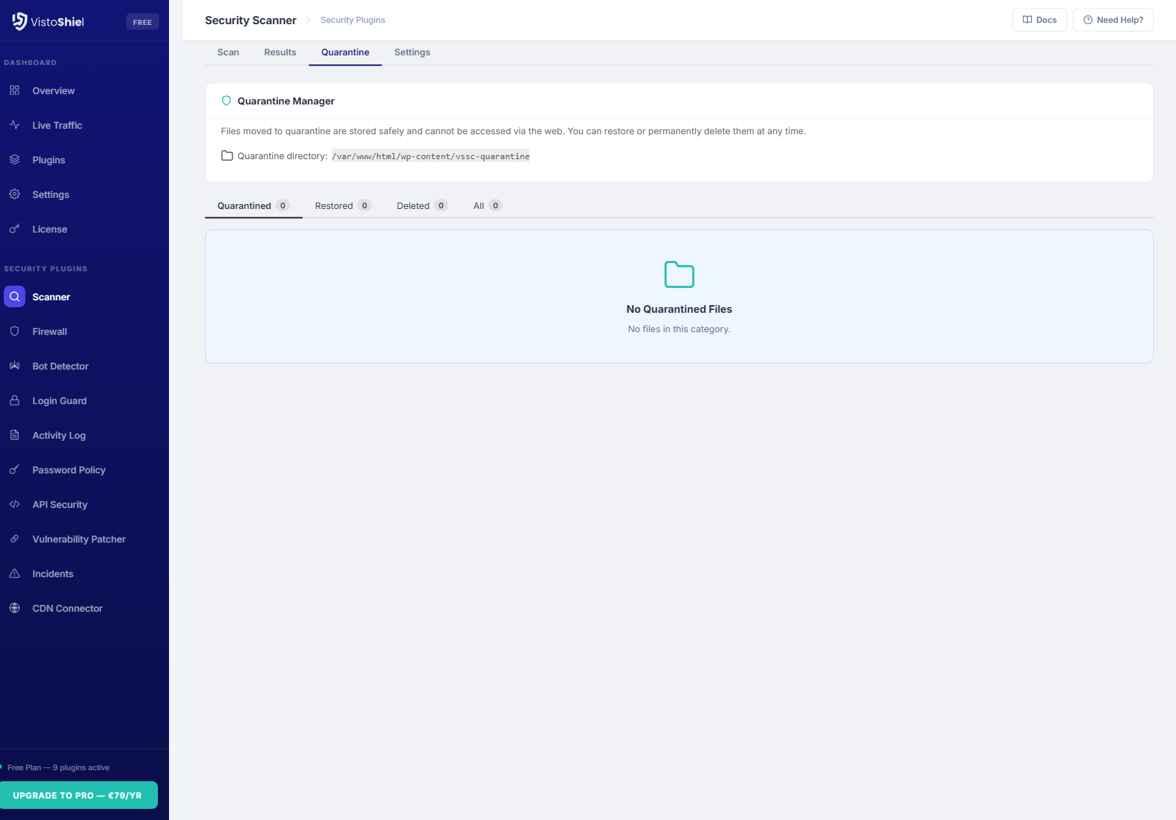 Quarantine — Quarantined files management